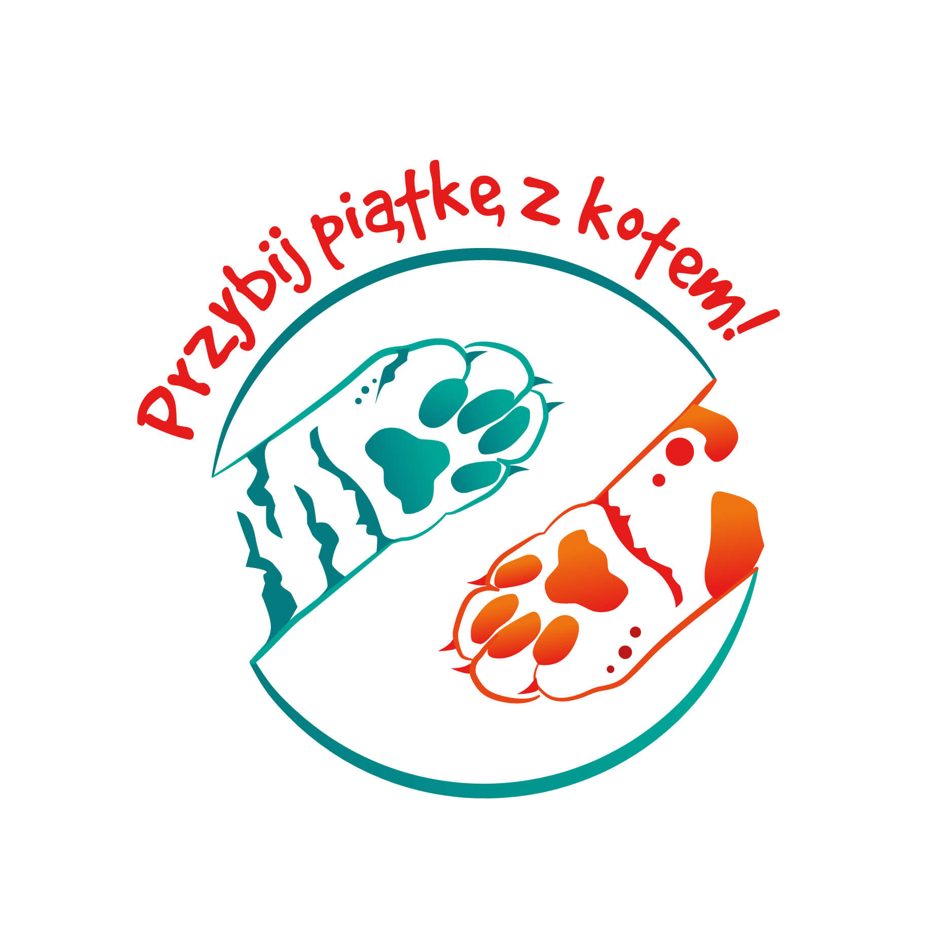 logo stowarzyszenia przybij piatke z kotem
